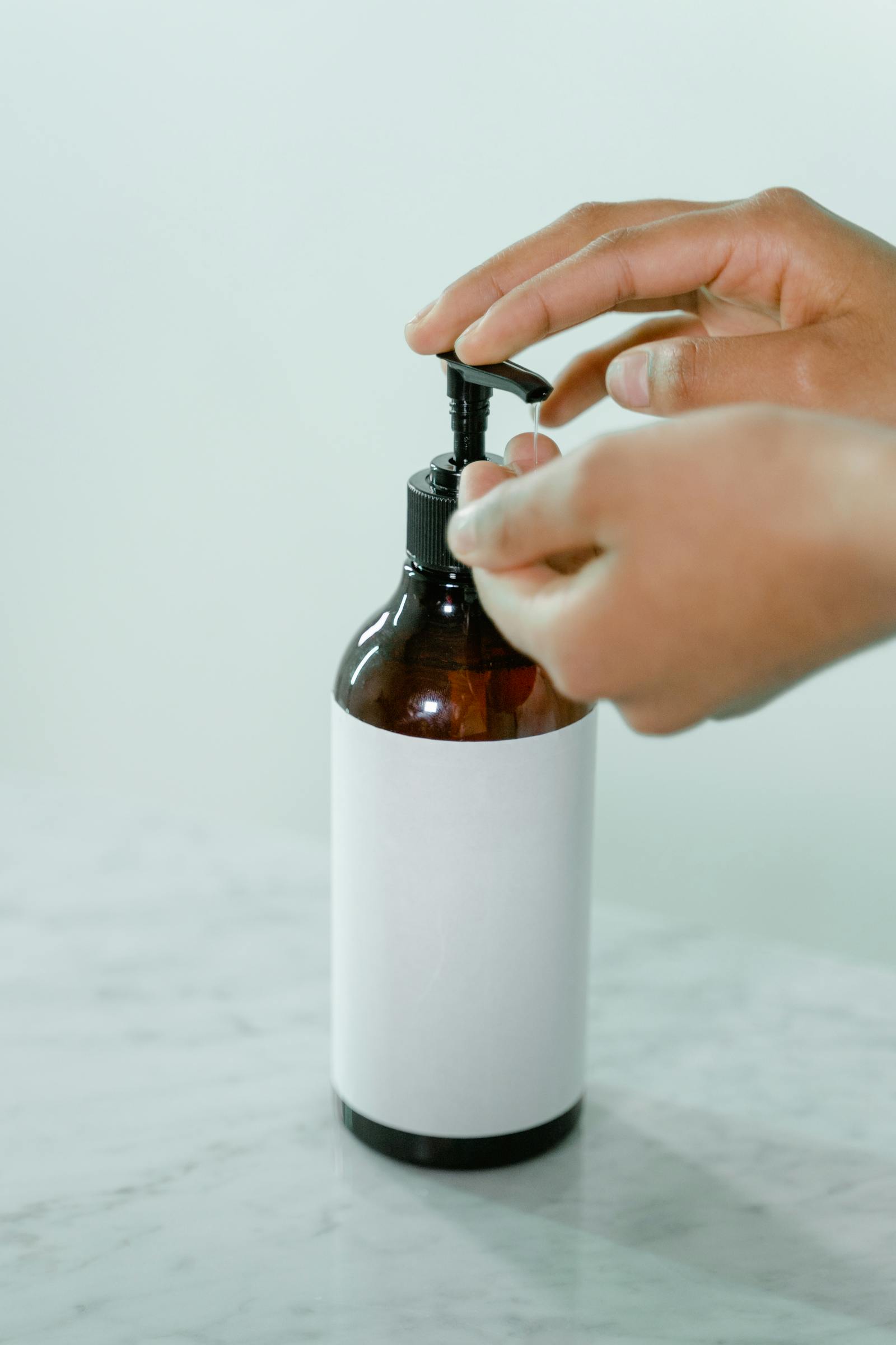 Pump dispenser bottle representing a typical bakuchiol serum format for sensitive skin