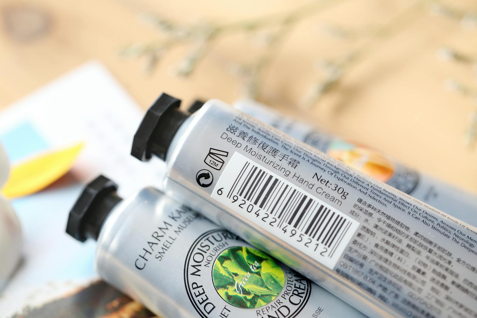 Close-up of ceramide-based barrier cream tubes representing a multi-type ceramide formula